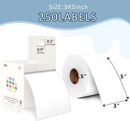 PARLAIM 3 X 5 Inch 4Rolls/1000 Per Rectangle Inventory Color Coding Labels,Roll Square Label Stickers for Home (White)