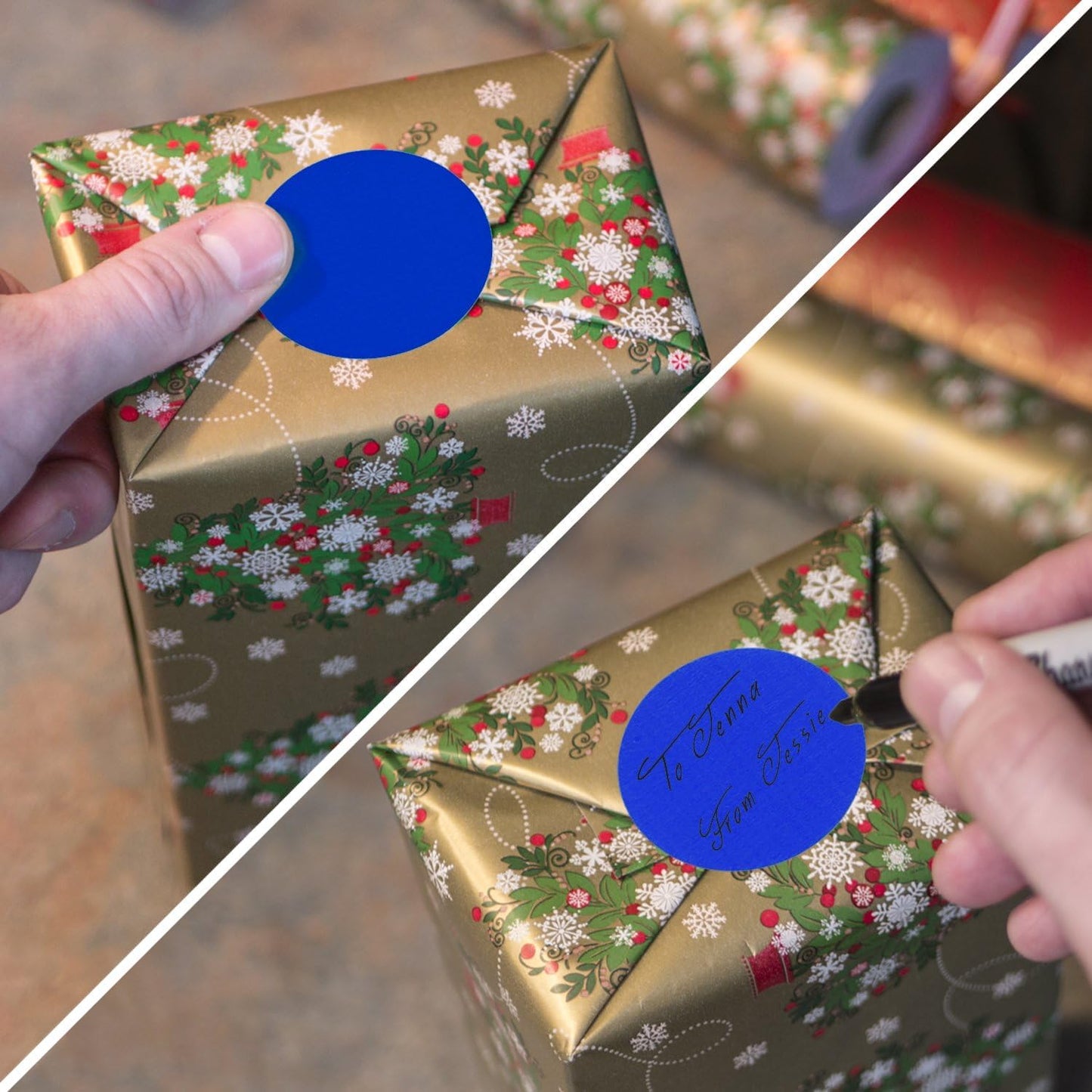 ChromaLabel 2 Inch Round Colored Stickers, Permanent Sticky Dots Color Coding Labels, Ideal Colored Dot Stickers for Arts and Crafts - 500 Sticker Labels per Roll, Dark Blue Sticker Dots