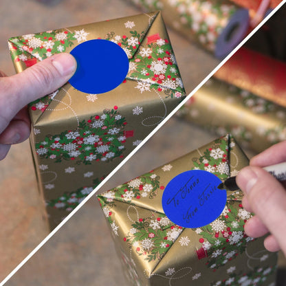 ChromaLabel 2 Inch Round Colored Stickers, Permanent Sticky Dots Color Coding Labels, Ideal Colored Dot Stickers for Arts and Crafts - 500 Sticker Labels per Roll, Dark Blue Sticker Dots