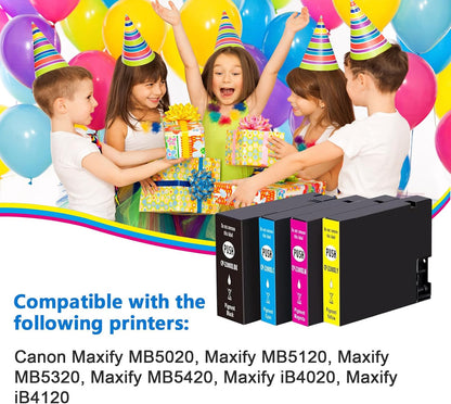 2200XL PGI-2200XL Compatible Ink Cartridges Replacement for Canon PGI-2200XL Work for Maxify MB5420 MB5120 MB5320 MB5020 iB4120 iB4020 Printers (Black, Magenta, Yellow and Cyan, 4-Pack)