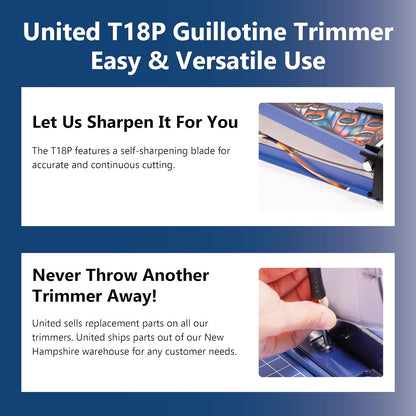 United Office Products T18P Professional Guillotine Paper Trimmer, Sturdy Metal Base, 18" Cut Length, 40 Sheet Capacity, Paper Cutter for Offices, Schools and Crafts