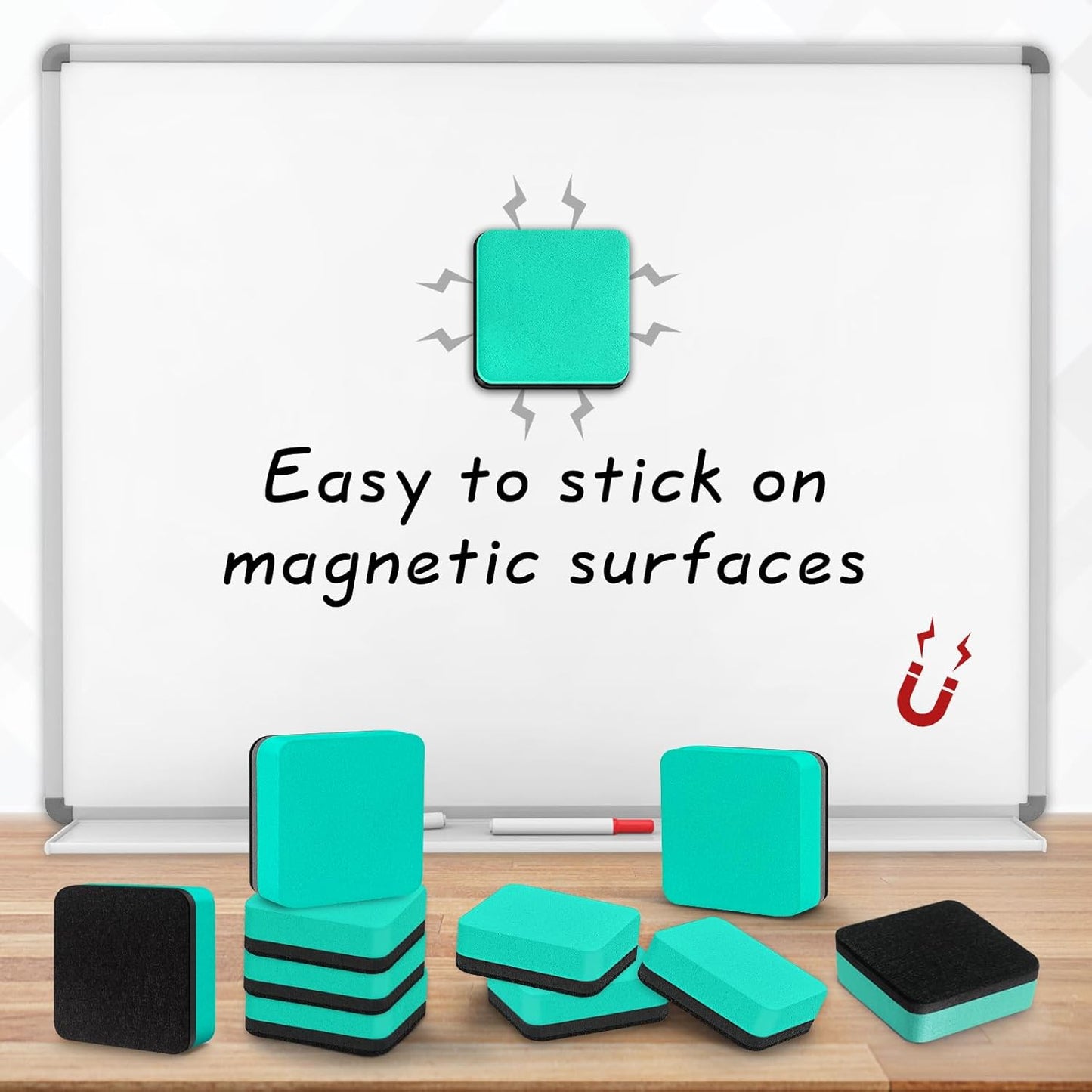 96 Pack Cube Dry Erase Erasers, Mini Magnetic Whiteboard Dry Erasers Chalkboard Cleaner Wiper for Classroom, School, Home, and Office Supplies