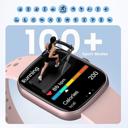 Smart Watch (Answer/Make Call), 1.96" SmartWatches for Men Women with Heart Rate/Activity Tracking, Fitness Tracker Watch with IP68 Waterproof/Pedometer, Smart Watch for Android/iPhone Compatible