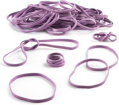 PlasticMill Argyle Purple Rubber Bands Size 33 (3 1/2" x 1/8") - #33 Colored Rubber Bands Office Supplies - Strong, Elastic Bands for Crafts, Balloon Garland, Cash, File Folders (100-Pack)