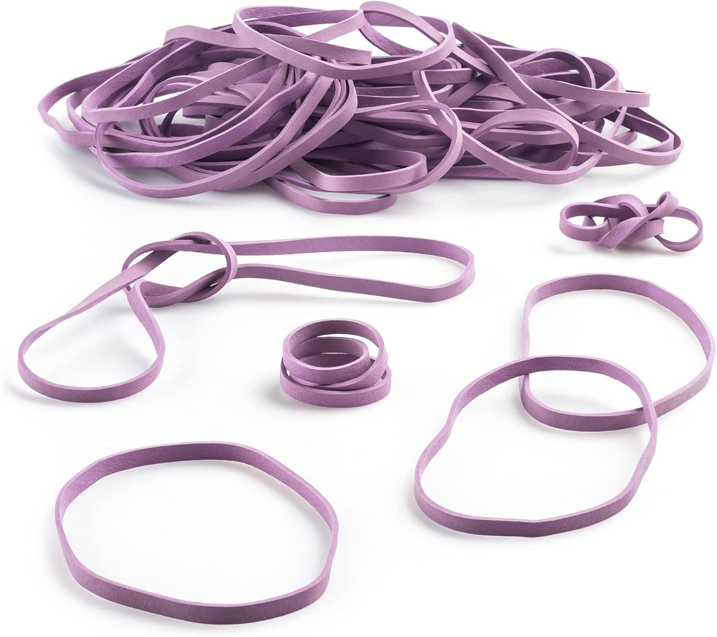 PlasticMill Lavender Rubber Bands Size 33 (3 1/2" x 1/8") - #33 Colored Rubber Bands Office Supplies - Strong, Elastic Bands for Crafts, Balloon Garland, Cash, File Folders (100-Pack)