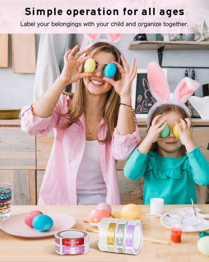 UNOKA Embossing Label Maker Tape Refills Replace for DYMO Organizer Xpress Embossed 1540 1550 1570 12965, Light Pink/Light Purple/Gold/Yellow/Silver/Clear/Black/Blue/Red/Green, 3/8in x 9.8ft, 10PK