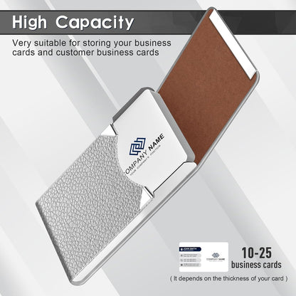 Business Card Holder with Ultra Slim Design, Business Card Case with Premium PU Leather, Suit Pocket Metal Card Holder for Women/Men, Magnetic Closure Quick Access Cards