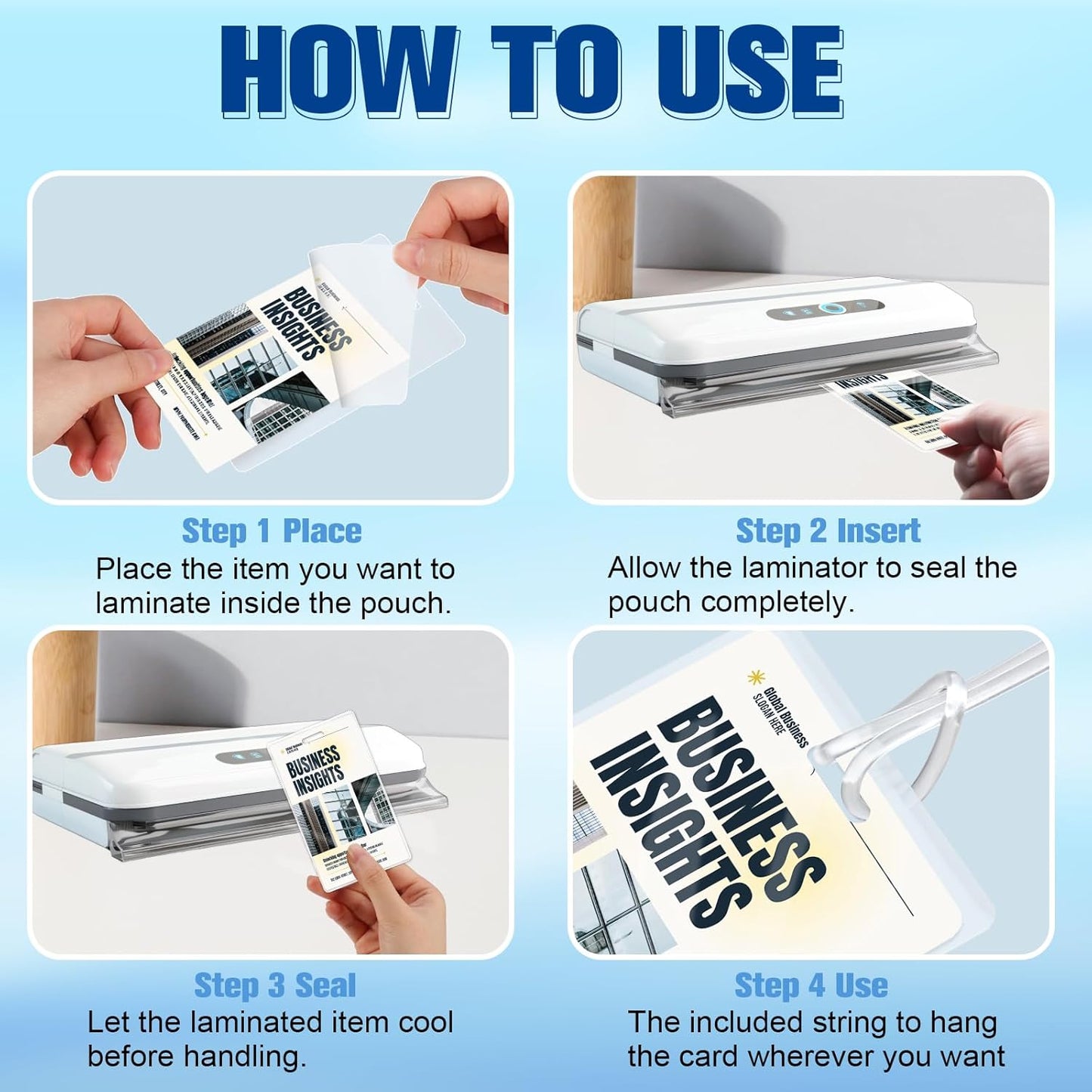 100 Pack 5 Mil Laminating Pouch with Clear Loop 2 1/2" x 4 1/4" Luggage Tag Laminating Pouches with Slot Hole Thermal Laminate Pouch Tags Kit Resealable for Work Permits Pass Cards Student ID Cards