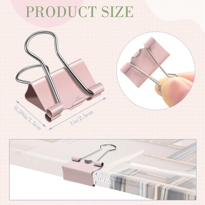 Jetec 500 Pieces 1 Inch Colorful Binder Clips Medium Paper Clamps Metal Paper Clips for Teachers Students Classroom Business Office and School Office Supplies