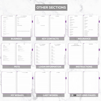 Clever Fox Large End of Life Planner – Guided Final Arrangements Organizer Notebook for Instructions, Beneficiary Info, Will Preparation, Last Wishes & Funeral Planning – 8.5" x 11" (Purple)