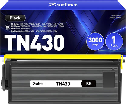 TN430 Toner Cartridge Black 1-Pack Replacement for Brother TN-430 TN460 TN-460 Compatible with Brother Intellifax-4100e 4750e 5750e HL-1240 DCP-1200 1400 8350 MFC-8300 MFC-8500 MFC-9600 P2500 Printer