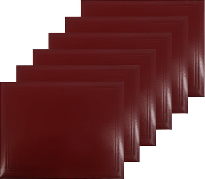 GraduationMall 8.5"x11" Smooth Padded Diploma Cover Certificate Holder Maroon,6-Packs