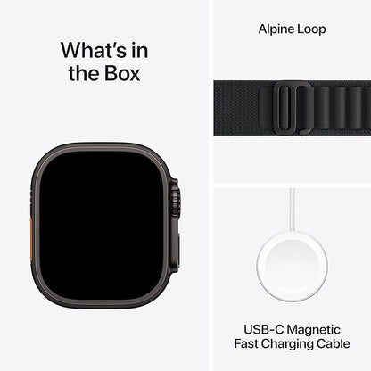 Apple Watch Ultra 3 [GPS + Cellular 49mm] Running & Multisport Smartwatch w/ Rugged Titanium Case w/ Black Alpine Loop - L w/ AppleCare+ (2 years)