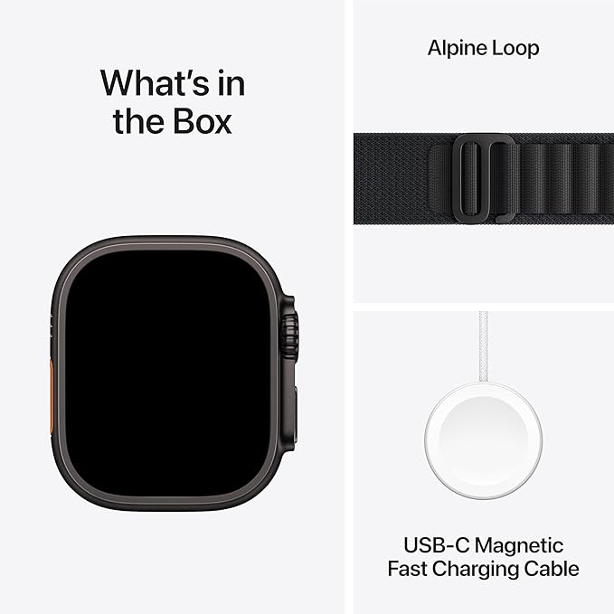 Apple Watch Ultra 3 [GPS + Cellular 49mm] Running & Multisport Smartwatch w/Rugged Titanium Case w/Black Alpine Loop - S. Satellite Communications, Advanced Health & Fitness Tracking