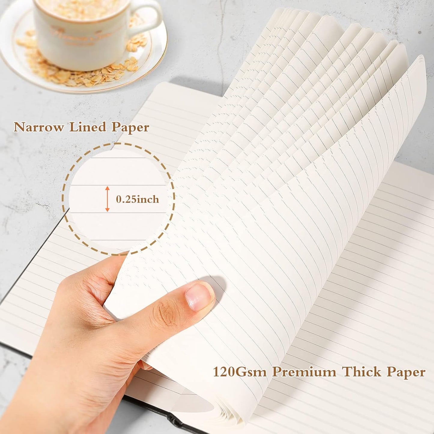 Huhuhero Lind Notebook Journals for Writing, 120Gsm Premium Thick Paper Hardcover Notebooks for Work, Business, Note Taking, Office School Supplies 5"×8.25" (10, Navy Blue)