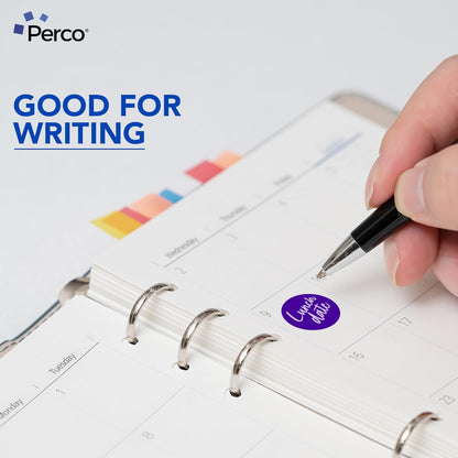 Perco Purple 1-Inch Round Circle Dot Sticker Labels with Easy Peel Perforation - 1,000 Labels per Roll - Strong Adhesion, Vibrant Colors for Organizing, Crafting & More - Made in USA