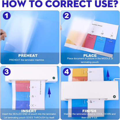 CAREGY Thermal Laminating Pouches, Holds 8.5 x 11 Inch Sheets,200 Pack Laminating Sheets, 3 Mil, 9 x 11.5 Inches Lamination Sheet Paper for Laminator, Clear, Letter Size, Office and School Supplies