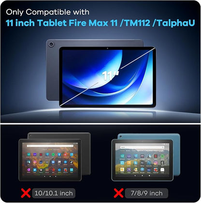 AACL 2-Pack Tempered Glass for All-New Fire Max 11/TM112/ TalphaU Screen Protector 11 Inch (2023, 13th Gen) [Easy Installation][Anti-Scratch]