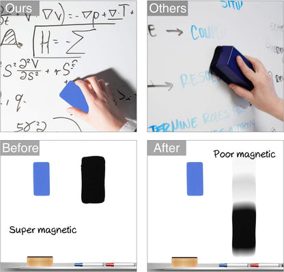 OWLKELA Magnetic Dry Erase Erasers, Assorted, White Board Erasers, 4 Pack, Dry Erase Board Erasers, Magnetic Whiteboard Eraser