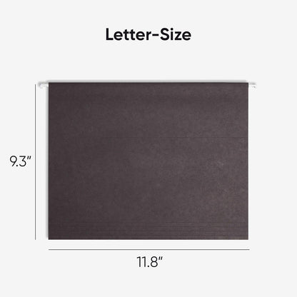 Smead Standard Hanging File Folders, 25 Count, Black, 1/5-Cut Adjustable Tabs, Letter Size (64062)