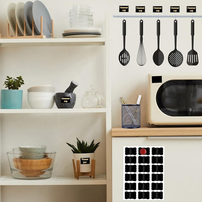 Chalkboard Labels, 72 Pcs Waterproof Reusable Chalk Stickers with Erasable Chalk Marker for Jars, Storage Bins, Kitchen, Parties, Weddings, Craft Rooms