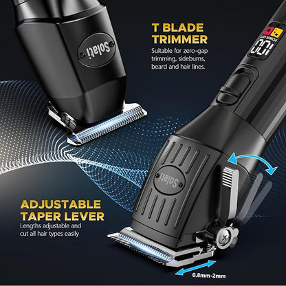Professional Hair Clippers for Men Cordless Trimmers Kit with LED Display Electric Beard Trimmer for Kid Cordless Beards Trimmer Haircut Grooming Kit Gift for Men Women Barber Kids (Black)