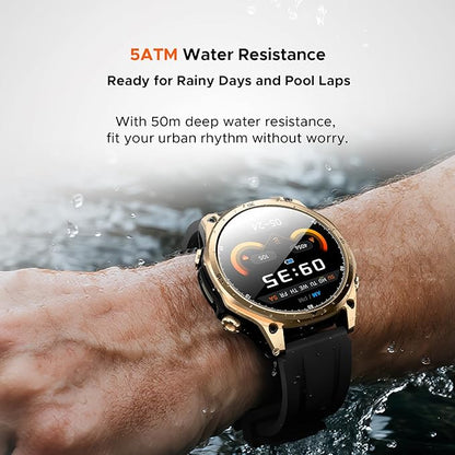 DOOGEE Anywise W1 Mens Smart Watch, 5ATM Dual-Band GPS Fitness Tracker, 1.43'' Smart Watches for Android and iPhone, 170+ Sports Modes, Answer/Make Calls/18 Days Battery/Led Flashlight/Compass/2 Strap