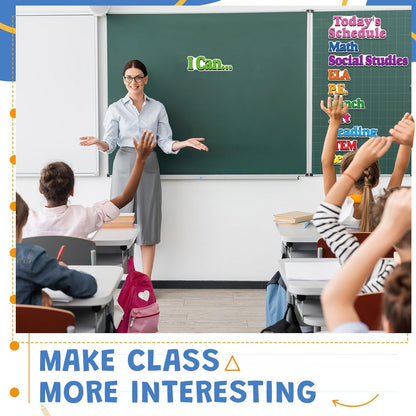 16 Pcs Classroom Schedule Magnets Reusable Today's Schedules Magnetic Course Labels with Dry Erase Blank Magnetic Labels for Bulletin Board Whiteboard Homeschooling (Course Schedules)