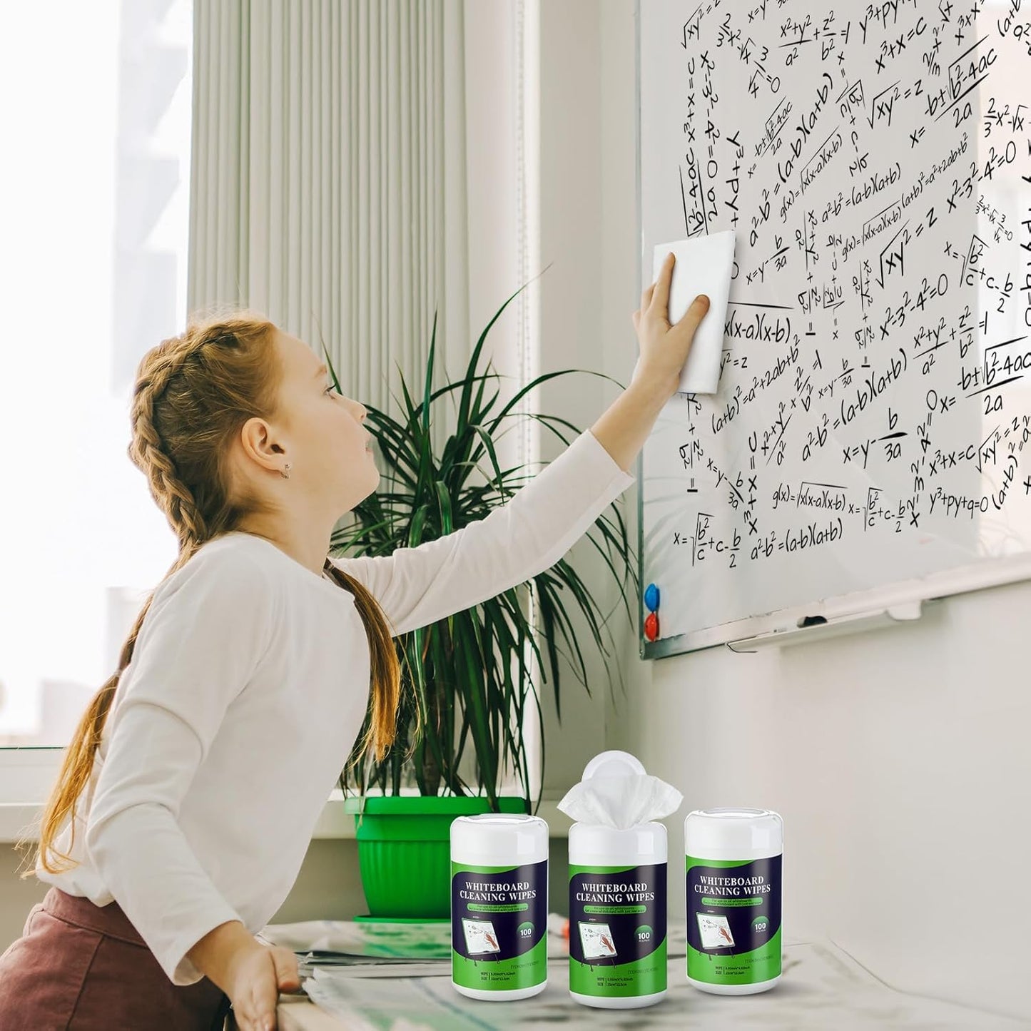 6 Pack Dry Erase Wipes 600 pcs Whiteboard Cleaning Wipes Wet Whiteboard Cleaner Classroom Teacher Supplies, 100 pcs Per Canister