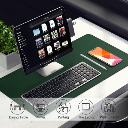 Large Desk Pad 47.2" x 17", Leather Desk Mat Protector, Non-Slip PU Leather Desk Blotter Pad, Large Mouse Keyboard Mat, Waterproof Desk Cover Pad for Office & Home(Blackish Green)