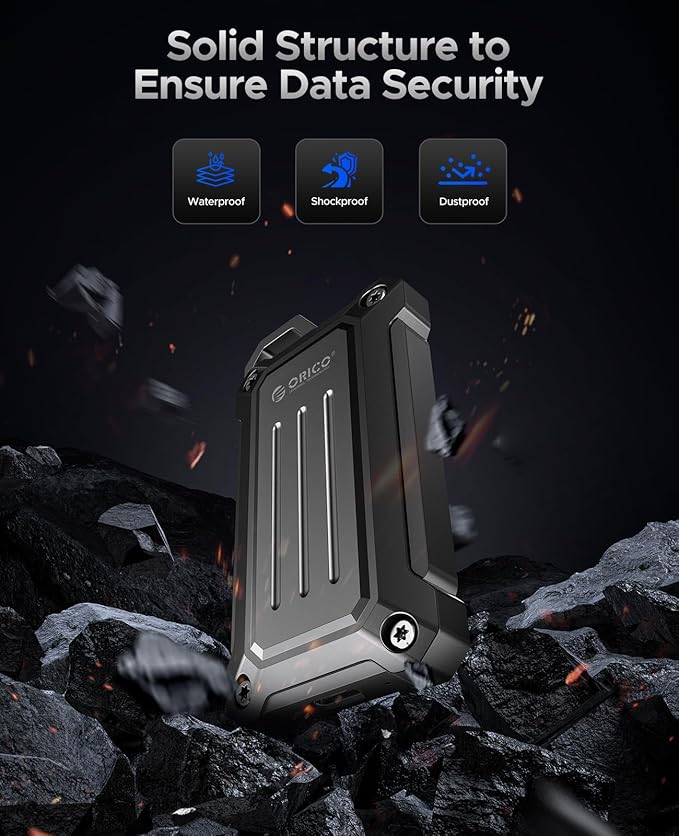 ORICO 2 TB Portable SSD Up to 2000 MB/s USB 3.2 Gen 2 x 2 External Solid State Drive, Zinc Alloy Design, Water and Dust Resistance for Outdoors Professionals, Photography, PSSD - MINI20