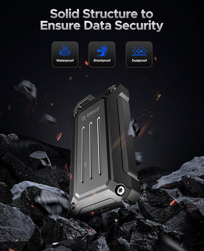 ORICO 2 TB Portable SSD Up to 2000 MB/s USB 3.2 Gen 2 x 2 External Solid State Drive, Zinc Alloy Design, Water and Dust Resistance for Outdoors Professionals, Photography, PSSD - MINI20