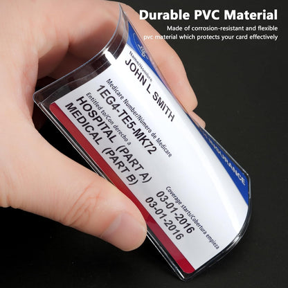New Medicare Card Holder Protector Sleeves, Social Security Card Protector, 12 Mil Clear PVC Water Resistant Plastic Sleeves for New Medicare/Social Security/Business/ID/Credit Cards(10 Pack)