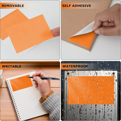 Orange Color Coding Labels 3 × 2 Inches Self-Adhesive Rectangle Stickers Waterproof Name Tags for Office School Home 40 PCS
