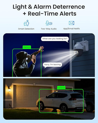 No WiFi Security Camera with 4G LTE SIM Card, Wireless Outdoor Cellular Security Camera, 2K Color Night Vision, Solar Powered, 360° Live View, PIR Motion Sensor, Pecfect for Farm & RV