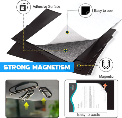 8.5X11 Inches Magnet Sheets for Letter Size (Pack of 16),Magnetic Sheets with Self-Stick Adhesive for Home/Classroom/Office,Easy Cut DIY Magnet