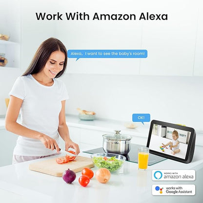 Indoor Security Camera 360° with Pan/Tilt, Pet Dog Baby Monitor, 1080P HD Night Vision, Motion Detection, 2-Way Talk, Alexa & Google Home Compatible (2.4GHz WiFi)