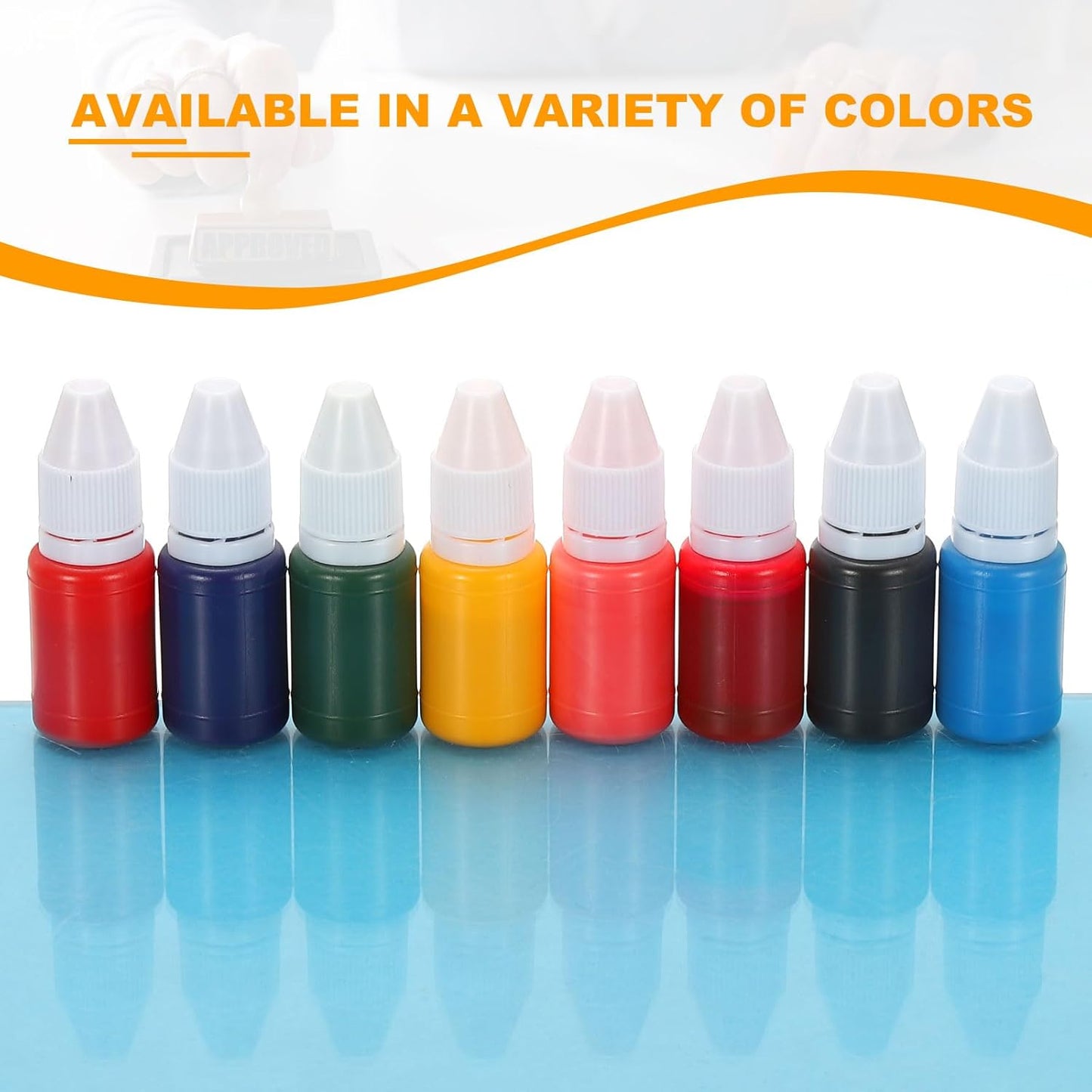 PATIKIL 0.33oz Refill Ink for Stamps and Ink Pads, 12Pcs 10ml Stamp Pad Ink Refill for Office Stamp Self Inking Stamp Date Stamp Scrapbooking, Gold Yellow