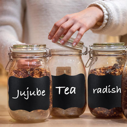 ONUPGO Large Chalkboard Labels (48 Pack), 4 x 6 Reusable Blackboard Stickers Waterproof Chalkboard Sticker for Jars, Parties Decoration, Craft Rooms, Weddings, Storage, Organize Your Home & Kitchen