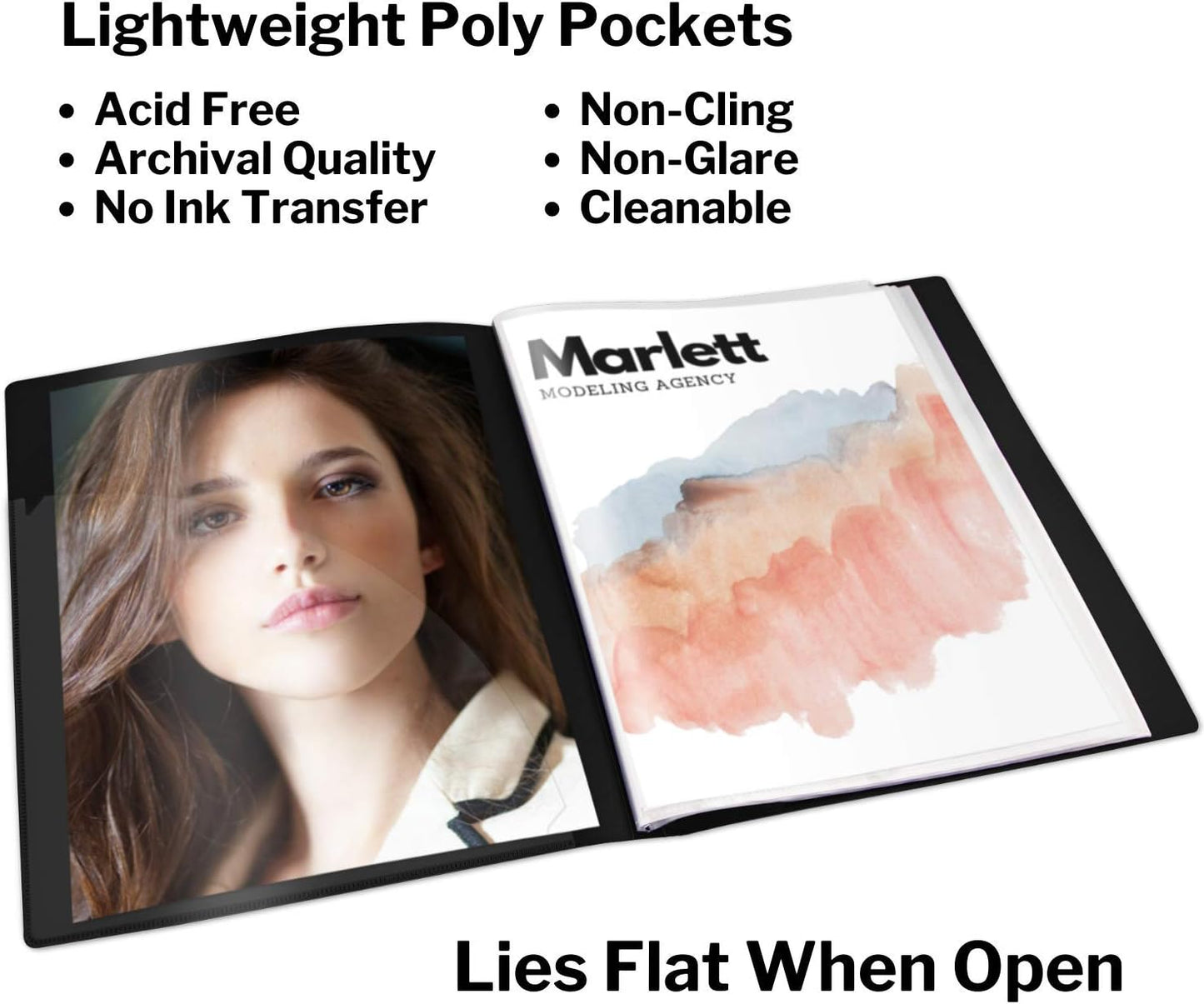 Dunwell Presentation Binder 12-Pocket, Displays 24 Pages, 8.5x11 Portfolio Binder with Plastic Sleeves, Storage and Organizer for Documents, Certificates, Projects, Photos (6 Pack, Black)