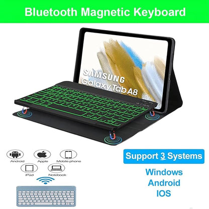Keyboard case for Samsung Galaxy Tab A11 Plus / A9 Plus 11 inch, Bluetooth Backlit A9+ Keyboard Case with S Pen Holder for A11+ 11", Blue