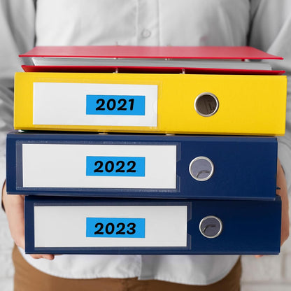 Blue Rectangle Stickers 3 x 1 Inch Color Coding Labels Vinyl Roll Self-Adhesive Waterproof Removable 500 PCS