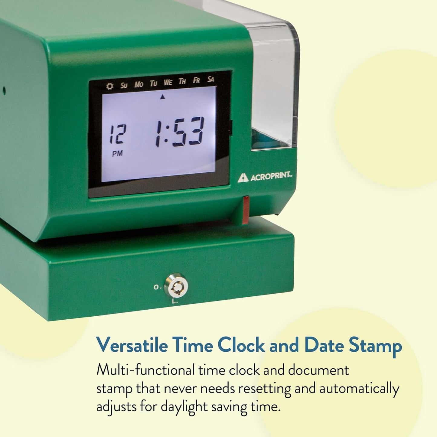 Acroprint M150MC4 Heavy-Duty Digital Time Recorder, Steel Construction, Backlit LCD