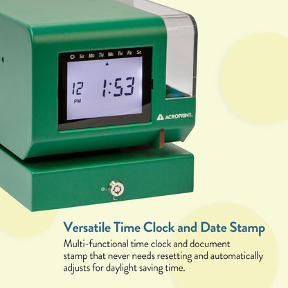 Acroprint M150MC4 Heavy-Duty Digital Time Recorder, Steel Construction, Backlit LCD