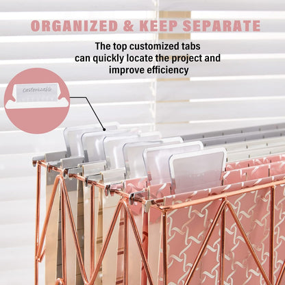 Y YOMA 6 Pack Decorative Hanging File Folders Letter Size File Folder Cute Pretty Hanging Folder Organizer for Filing Cabinet Office Home Desktop with 1/5-Cut Adjustable Tabs, 3 Silver Foil Design