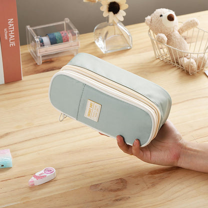 Big Pencil Case Large Capacity Pencil Bag with Zipper Pencil Pouch for Girls Boys Kids Adults Stationery Pencil Pen Case Organizer for School Office Green