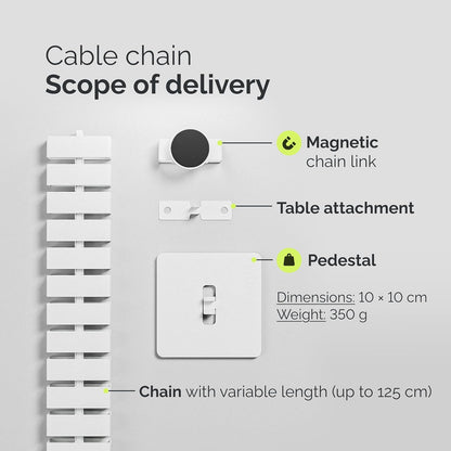 VALU Cable Management Spine – 49 Inch Cable Organizer for Standing & Fixed Desks – Sturdy & Flexible with Magnetic Link – Cord Management System Under Desk with Steel Base & Non-Slip Pads