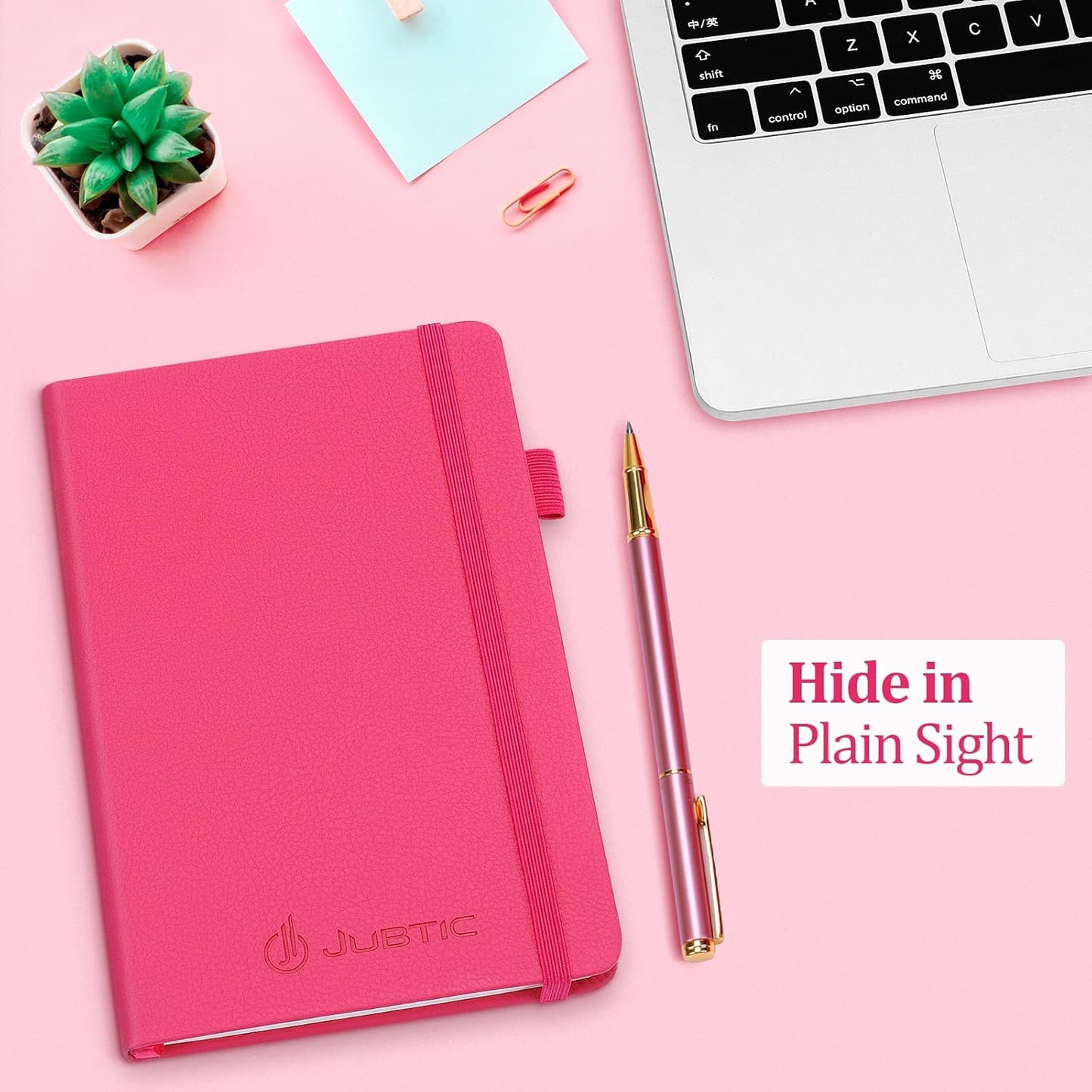 JUBTIC Password Book with Alphabetical Tabs. Medium Size Password Keeper Logbook for Internet Log in, Website Address. Hardcover Password Journal Notebook & Organizer for Home Office, Hot Pink