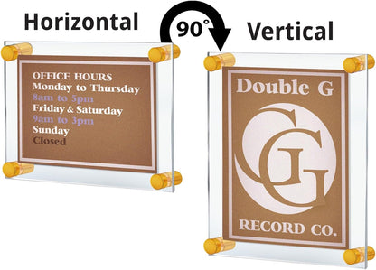 Azar Displays 105512-GLD Acrylic Floating Double Panel Wall Frame,9" x 12" Graphic Size, Overall Frame Size: 13" x 16", Gold