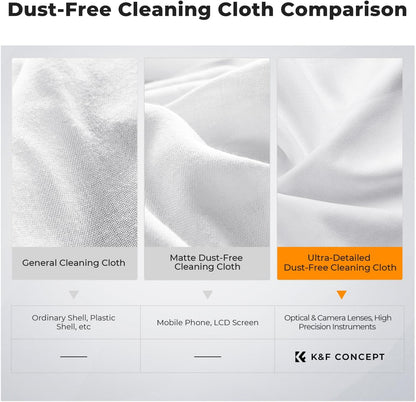 K&F Concept 3 Pack Microfiber Cleaning Cloths, 6x6in Glasses Cleaning Cloths, Premium Camera Lens Cloth for Photography, Glasses, Screens & More